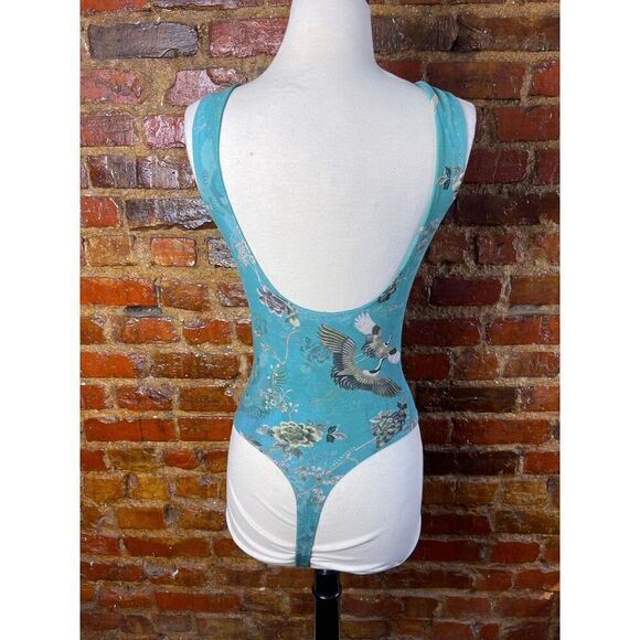 All Saints Womens Khaki Green Rejuvenate Layla Bodysuit T-Shirt Design - Picture 3 of 6